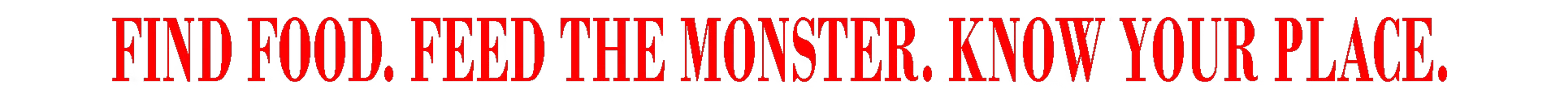 FEED IT: Black screen with a thin gray horizontal line across the center.