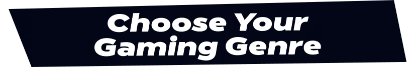 Five More Minutes: Bold white text on a dark background reads "Choose Your Gaming Genre."