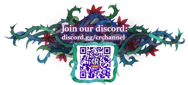 Flawless Abbey: Ornate floral design with text "Join our discord: discord.gg/crchannel" above a QR code.