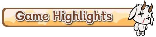 Game Highlights Banner – F.L.E.E.C.E F.L.E.E.C.E: “Game Highlights” banner with a small white horned cartoon goat at right.