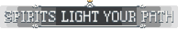 Frogreign: Pixelated text reads "SPIRITS LIGHT YOUR PATH" with a small crown above.