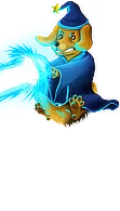 Furcifer's Fungeon: A dog in a wizard hat casts a bright blue spell from its paw.