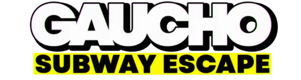 Title Logo – Gaucho: Subway Escape Gaucho: White GAUCHO title above yellow SUBWAY ESCAPE banner on black background.