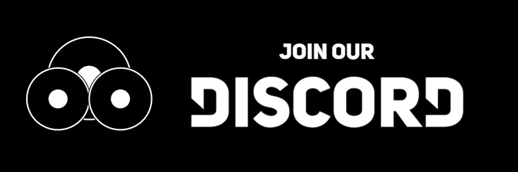 Discord Invite – Ghost Ripper Ghost Ripper: Black background, white text "JOIN OUR DISCORD" with stylized eye-like circles.