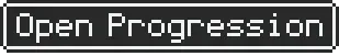 Open Progression – GLITCHED GLITCHED: Pixel-font text "Open Progression" on a dark rectangular button.