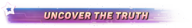 GlitchSPANKR: "UNCOVER THE TRUTH" text on a purple gradient banner with a star icon.