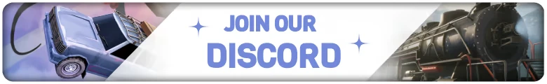 Join Discord Banner – Gravity Was A Mistake Gravity Was A Mistake: Banner reading JOIN OUR DISCORD with car and train images.