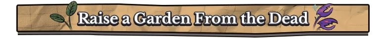 Greenhearth Necromancer: Banner with "Raise a Garden From the Dead" text, leaf and purple plant icons.