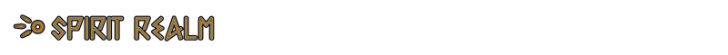 Half Away: "Spirit Realm" text in stylized font with orange accents and circular symbol.