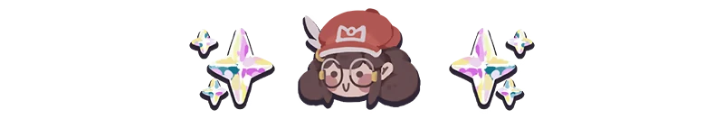 Haste: Cartoon character with red hat and glasses, surrounded by colorful sparkling stars.