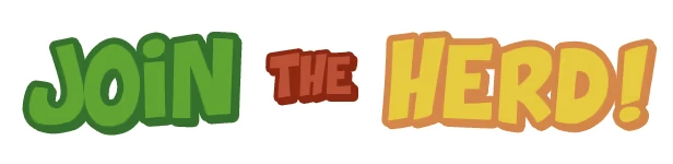 Have You Herd?: Bold text "JOIN THE HERD!" in green, red, and yellow with playful outlines.