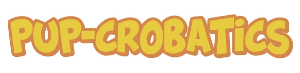 Have You Herd?: "Pup-Crobatics" text in bold, playful yellow font with a white outline.