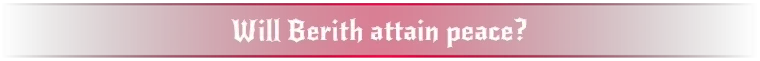 Heavenstrafer: Red banner with gothic white text, "Will Berith attain peace?"