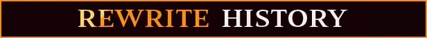 Rewrite History – Hell Clock Hell Clock: Text "REWRITE HISTORY" in bold orange on a dark background.