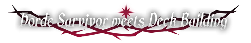Hell Maiden: Gothic text reads "Horde Survivor meets Deck Building" with red thorny design.