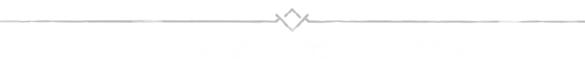 Hordeguard: White serif text reading “FIGHT BESIDE YOUR TROOPS” on black banner.