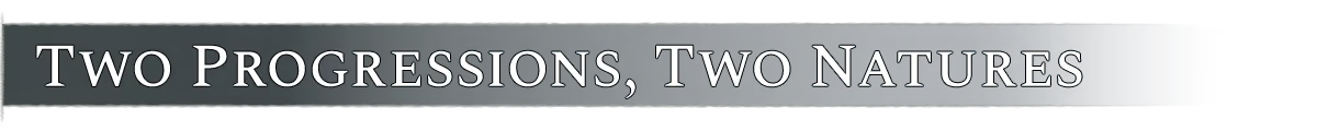 HYDROPUNK: White serif text “Two Progressions, Two Natures” on dark banner.