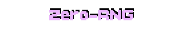 Zero Rng – IF Enemy: SMACK! IF Enemy: Purple pixel text “Zero-RNG” centered on a black background.