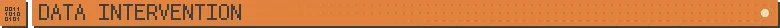 Data Intervention – Infant God Infant God: Orange banner with pixel text “DATA INTERVENTION” and small icon left.