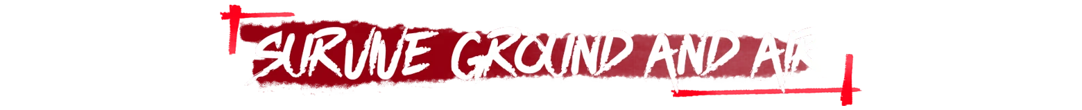 Survive Grind Air – Inky Blinky Bob Inky Blinky Bob: White brush text “SURVIVE GRIND AND AIR” on red paint streaks.