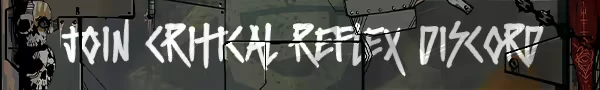 Join Discord Banner – IRONHIVE IRONHIVE: White graffiti text “JOIN CRITICAL RETEX DISCORD” on dark metal panels.