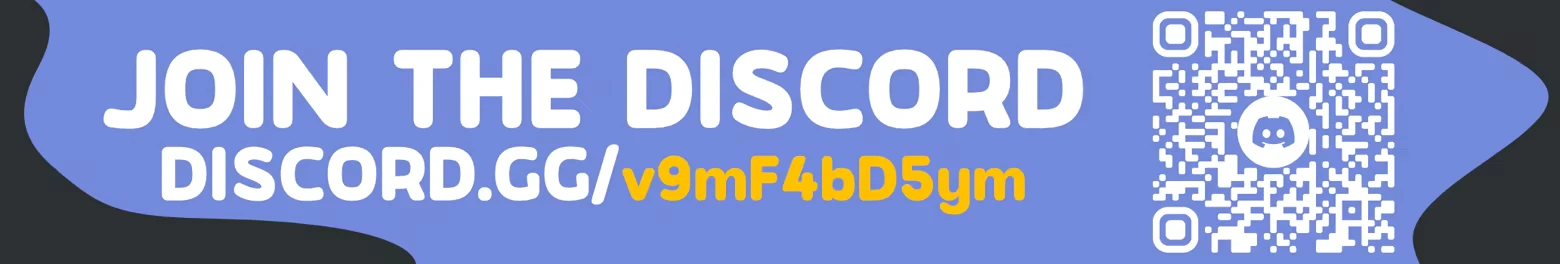 Discord Invite Banner – Island Restoration Island Restoration: Banner text “JOIN THE DISCORD” with QR code and discord.gg/v9mF4bD5ym.