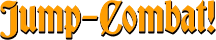 JUMP KING QUEST: "Jump-Combat!" in bold, orange, medieval-style text on a black background.