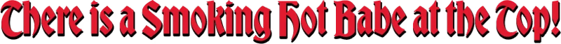 JUMP KING QUEST: Red gothic text reads "There is a Smoking Hot Babe at the Top!"