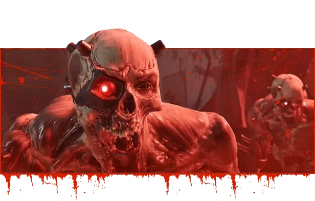 Killing Floor 3: Bioengineered monsters with glowing red eyes in a blood-splattered scene.