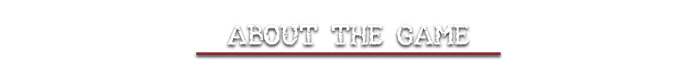 Kriophobia: "ABOUT THE GAME" text in distressed white font with a red underline on black.