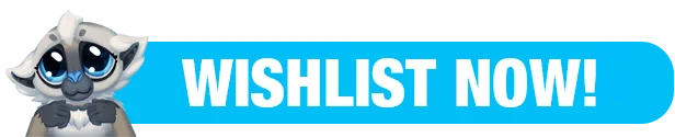 Latitude 76: Cartoon creature with big blue eyes beside bold "WISHLIST NOW!" text on blue.