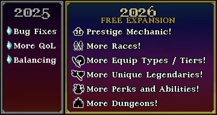 Legends of Dragaea: 2025 updates include bug fixes, QoL, balancing; 2026 expansion features new mechanics, races, and dungeons.