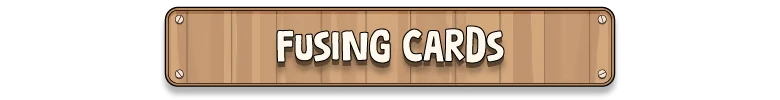 Life and Lemon: Wooden sign with bold white text reading “FUSING CARDS”.