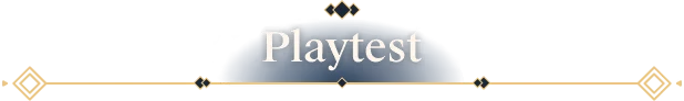 Lightkeeper: "Playtest" in white serif font on a blue semi-circle with gold diamond accents.