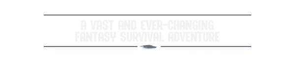 Lost Isle: White text reads "A Vast and Ever-Changing Fantasy Survival Adventure" on a dark banner.