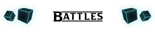 LumenTale: Bold black “BATTLES” logo between two teal panels with cube icons.