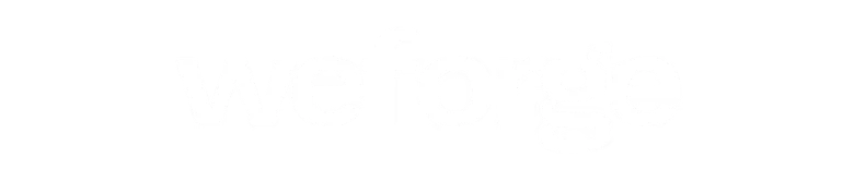 Weforge Logo – Macabre Macabre: White "weforge" text on a black background, bold and lowercase font style.