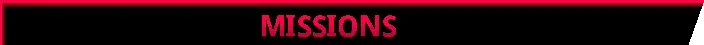 Magnavis: Red pixel text “MISSIONS” on black background with red top border.