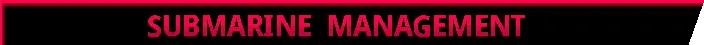 Magnavis: Red pixel text “SUBMARINE MANAGEMENT” on black background with red border.