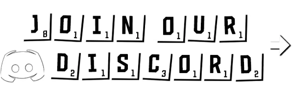 Mark My Words: Scrabble-style tiles spell "Join Our Discord" with a Discord logo.