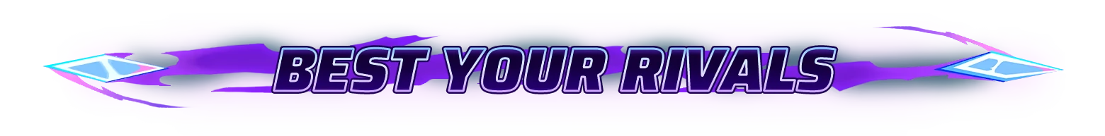 Marked For Mayhem: Purple banner with bold text “BEST YOUR RIVALS” and arrow icons.