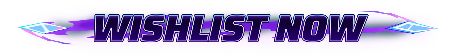 Marked For Mayhem: Purple banner with bold outlined text “WISHLIST NOW” and arrows.