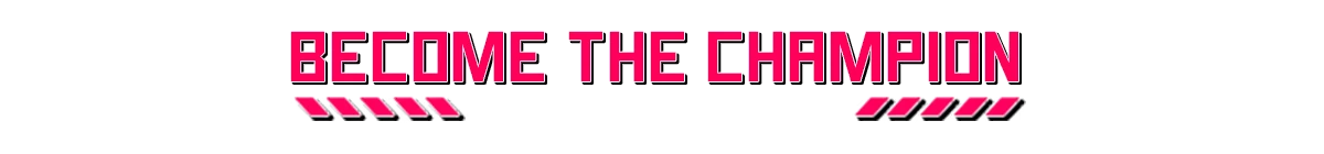 Marrow Marrow: Bold pink text reads "BECOME THE CHAMPION" with stylized pink arrows below.