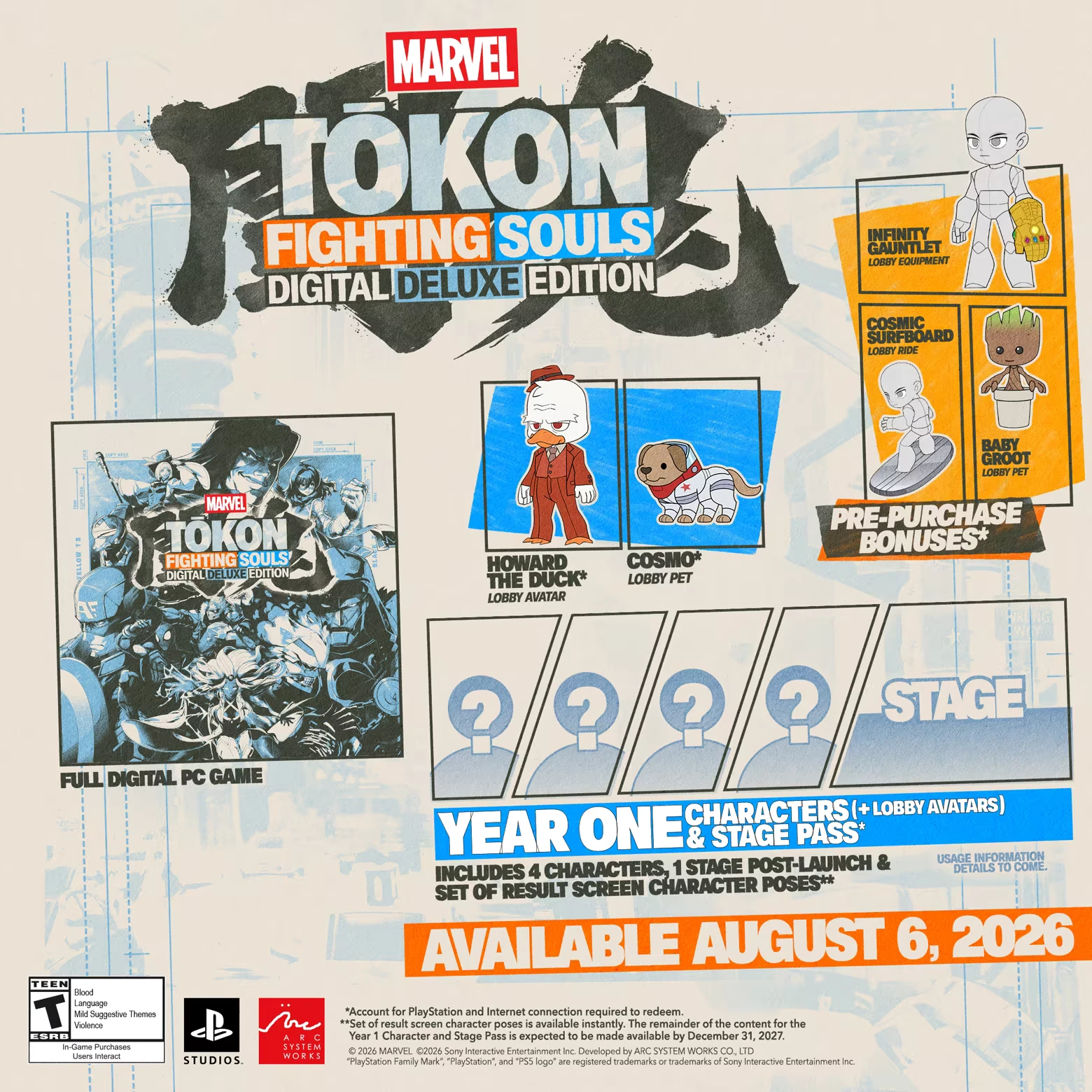 MARVEL Tōkon: Digital Deluxe Edition graphic with pre-purchase bonuses icons.