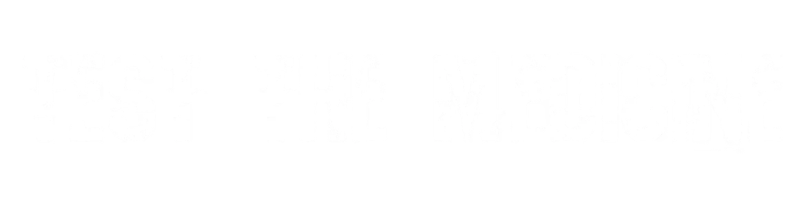 Menthal: White distressed text “TEST THE MEDICINE” on a black background.