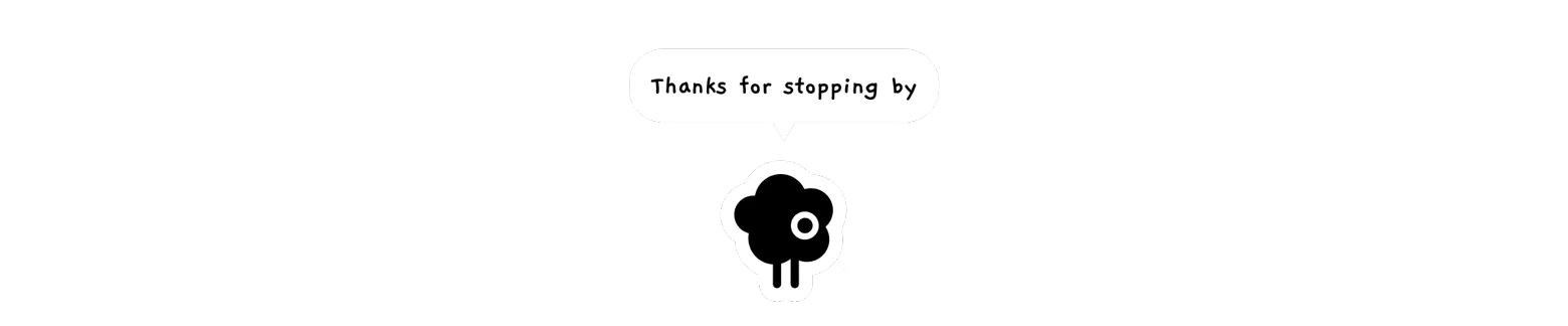 Mingle: One-eyed sheep icon under speech bubble reading “Thanks for stopping by”.