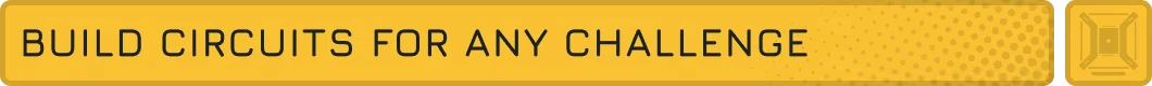 Build Circuits Banner – Modulink Modulink: Yellow banner with black text “BUILD CIRCUITS FOR ANY CHALLENGE”.