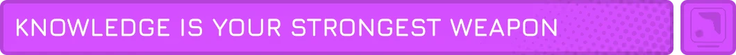 Knowledge Weapon Banner – Modulink Modulink: Purple banner with white text "KNOWLEDGE IS YOUR STRONGEST WEAPON".
