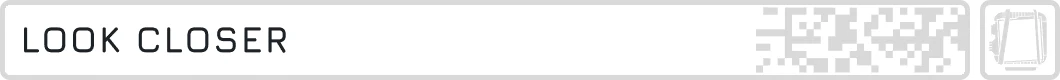 Look Closer – Modulink Modulink: White banner with black text “LOOK CLOSER” and gray pixel blocks on right.