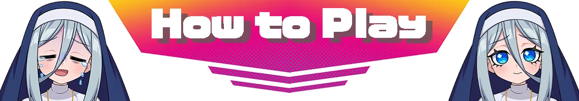 MOMO Crash: "How to Play" text in bold, gradient background, two nuns with different expressions.
